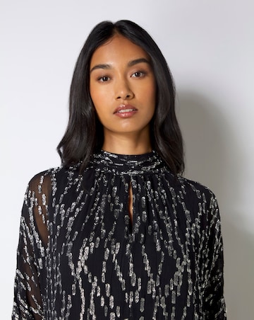 Ro&Zo Foil Keyhole Mini Dress