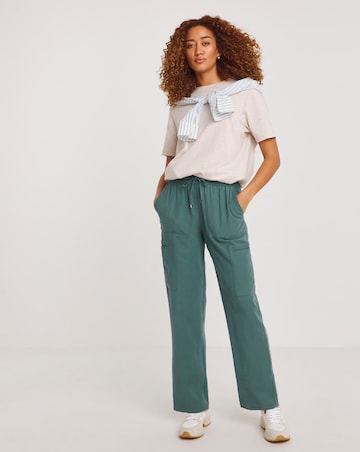 Dark Green Soft Pull On Utility Trousers