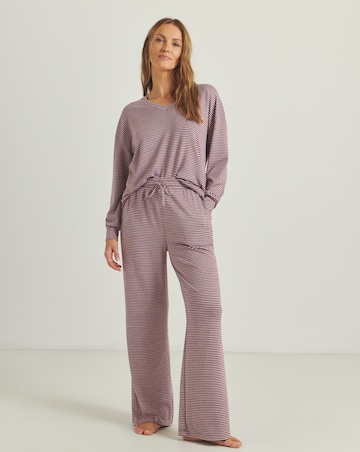 Pretty Secrets Soft Knit Stripe Lounge Set Pink Multi