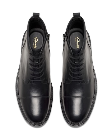 Clarks Aldwin Cap Boots - Black