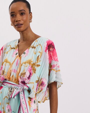 Joanna Hope Printed Pleated Maxi Dress