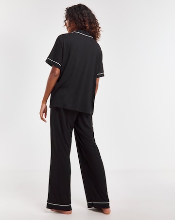 Pretty Secrets Supersoft Ribbed Button Through Pyjama Set