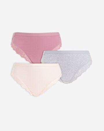 Pretty Secrets (3 Pack) Harper Lace Rib Midi Brazilian Knickers