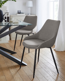 Etta Fabric Pair of Dining Chairs