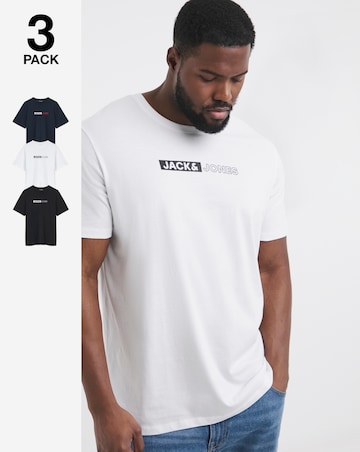 Jack & Jones Corp Logo T-Shirt 3 Pack - Multi