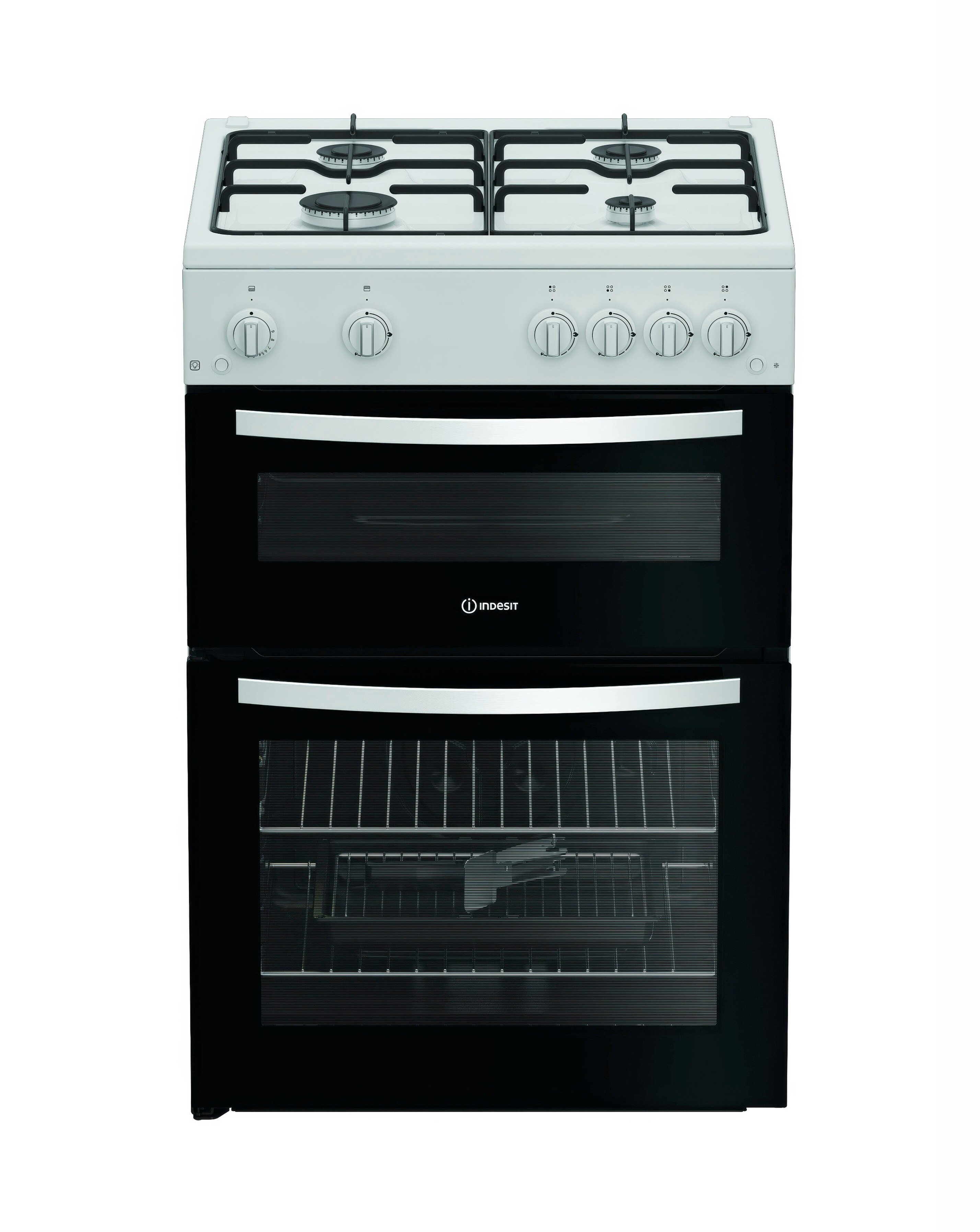 Indesit ITG6GW 60cm Gas Twin Cooker - White | JD Williams
