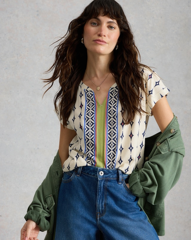 White Stuff Nelly Notch Neck T-Shirt