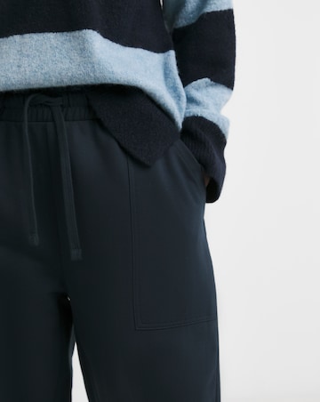 Navy Barrel Leg Cotton Mix Jogger