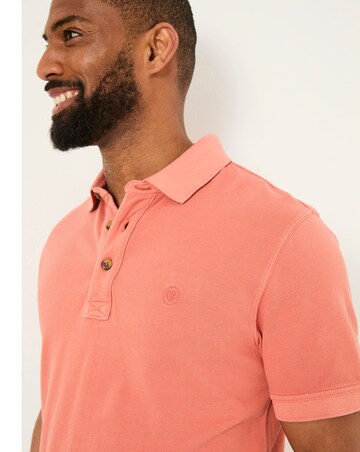 FatFace Easton Slub Short Sleeve Polo - Orange