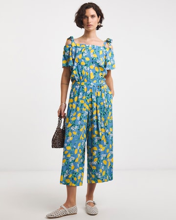 Textured Crinkle Tie Strap Jumpsuit