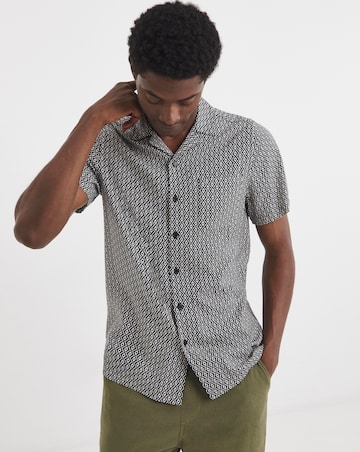 Geo Print Revere Collar Shirt