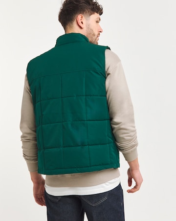 Green Square Quilt Padded Gilet