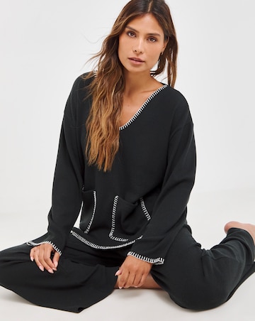 Figleaves Supersoft Blanket Stitch Lounge Set