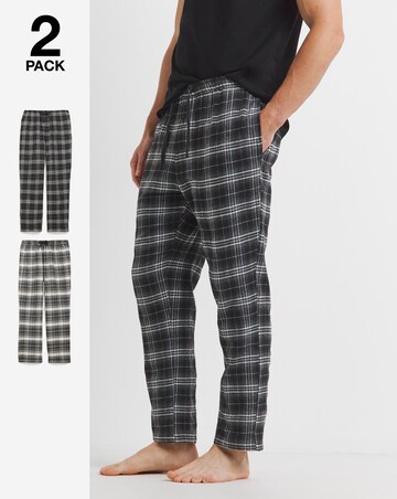 2 Pack Woven Check Pyjama Bottoms