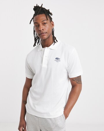 Lacoste Short Sleeve Croc Logo Polo - Off White