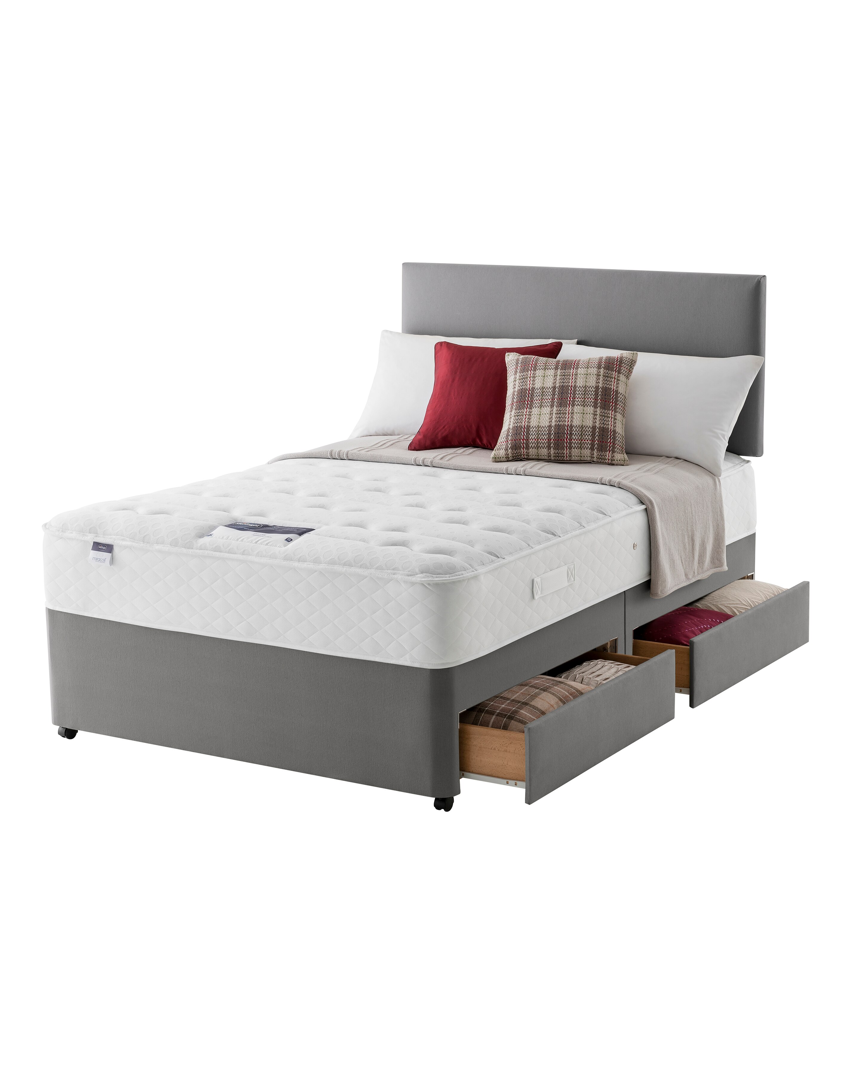 Silentnight Miracoil Mattress Divan Set with 4 Drawers