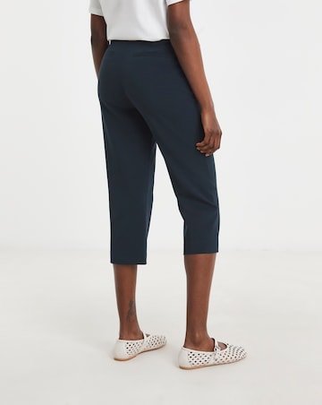 Navy Capri Cropped Trousers