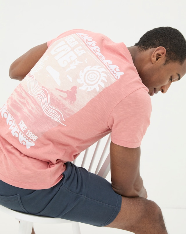 FatFace Sea La Vie T-Shirt - Light Orange