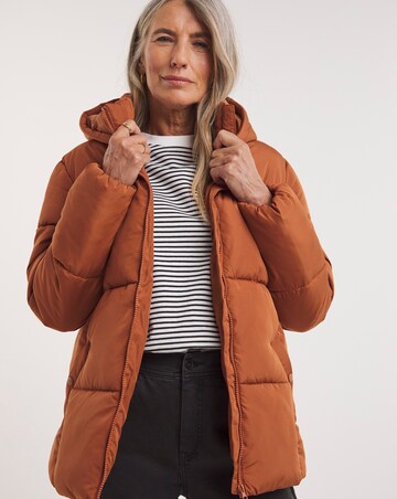 Orange Padded Puffer Coat