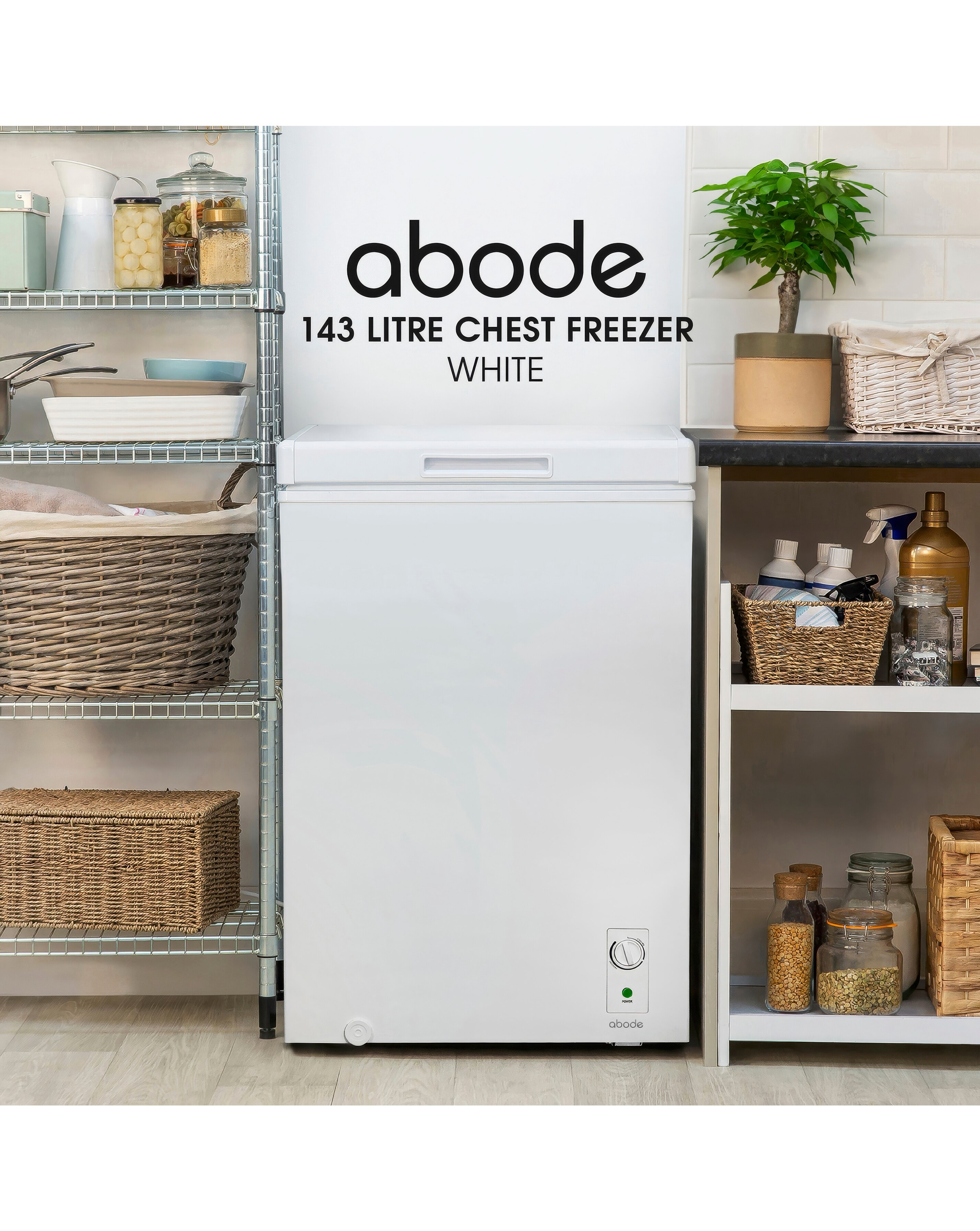 Abode A142CF0E1W Chest Freezer 142L - White | JD Williams