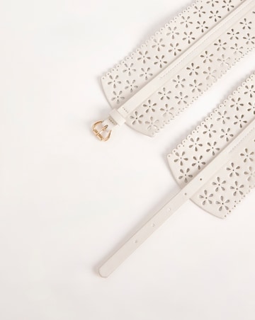 Ivory Cut Out Detail Waist Corset Belt