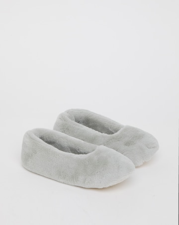 Brandy Fluffy Ballerina Slippers - Wide Fit (E)