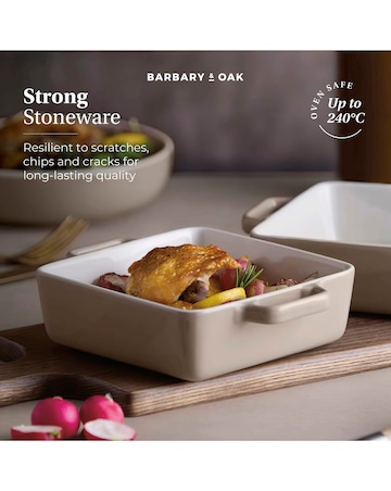 Barbary & Oak Nattura Set of 2 Square Baking Dishes Beige