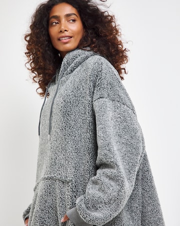 Supersoft Borg Oversized Hooded Lounge Dress