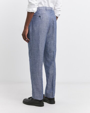 Navy Cotton Linen Regular Fit Trouser