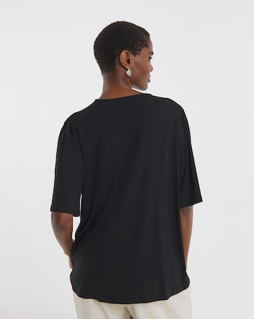 Embellished Trim Half Sleeve Top