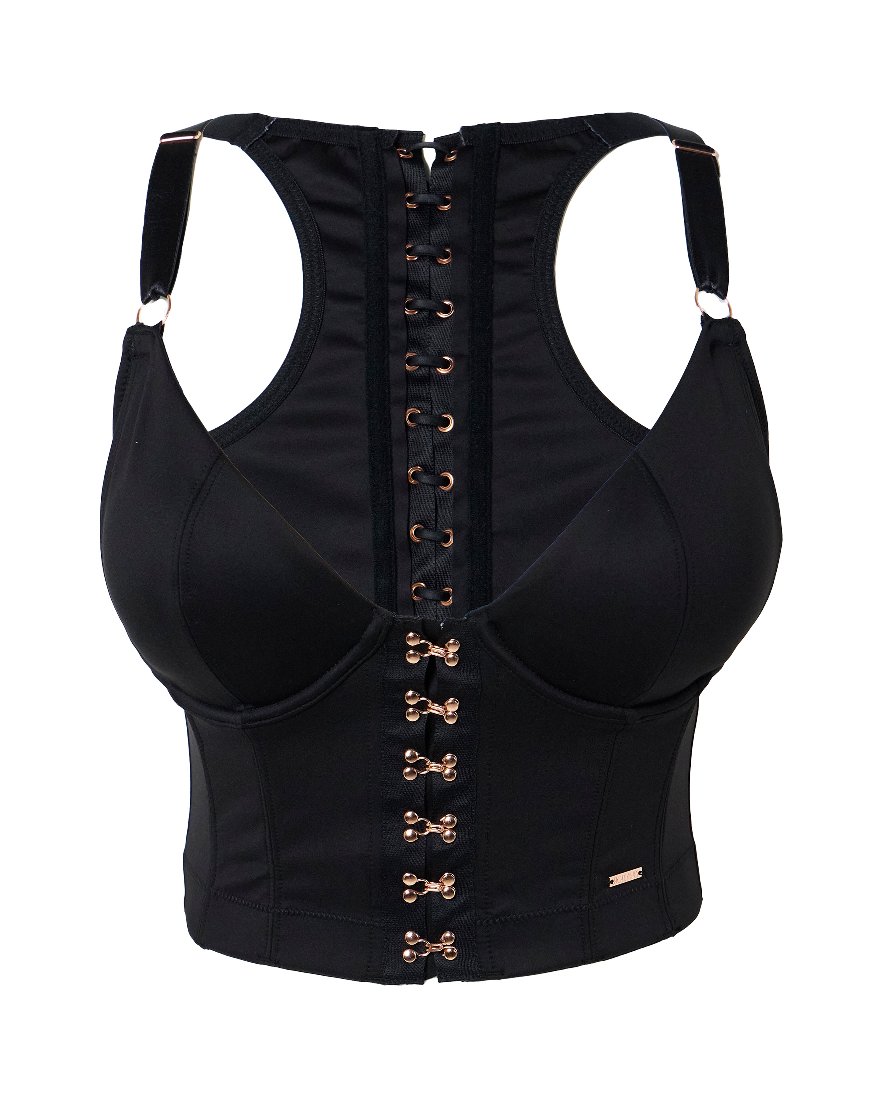 Figleaves Neoprene Underwired Front Fastening Non Padded Corset