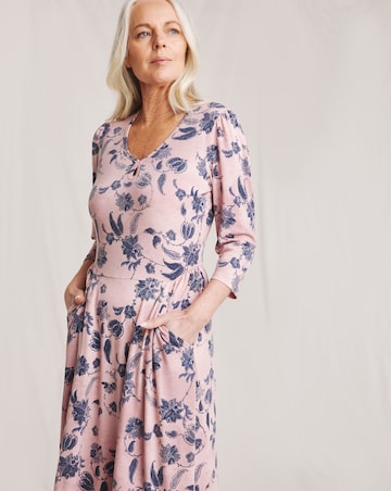 Julipa Key Hole Jersey Midi Dress