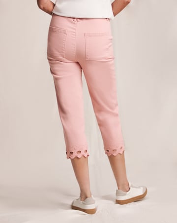 Julipa Blush Embroidered Cut Out Cropped Stretch Trouser