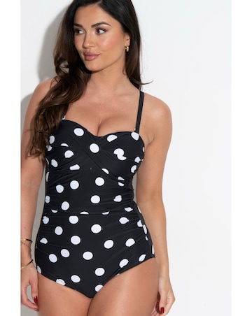 Pour Moi Santa Monica Tummy Control Strapless Swimsuit Black/White