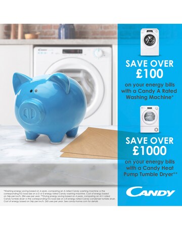 Candy CSOE H9A2DE-80 9Kg Heat Pump Tumble Dryer, A++ Rated, White with Wi-fi