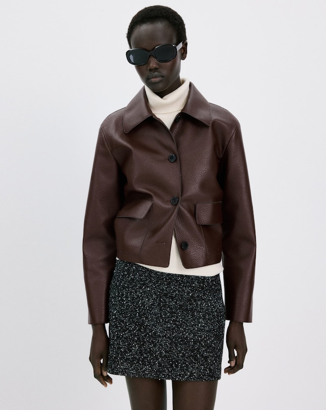 Mango Faux Leather Jacket