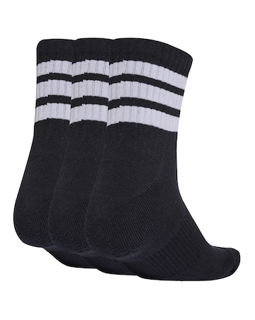 adidas 3 Stripe Essentials 3 Pack Mid Socks
