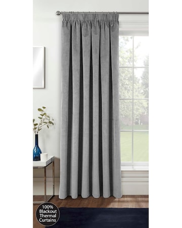 Oxford Thermal Velvet Pencil Pleat Door Curtain