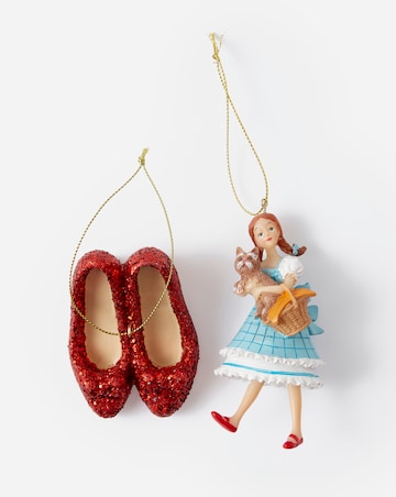 Gisela Graham Dorothy and Red Glitter Slippers Hanging Decorations