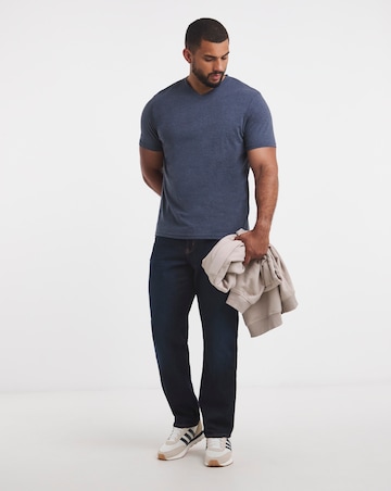 Pure Cotton V Neck T-Shirt- Denim Marl