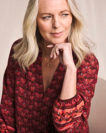 Julipa Printed Pintuck Blouse