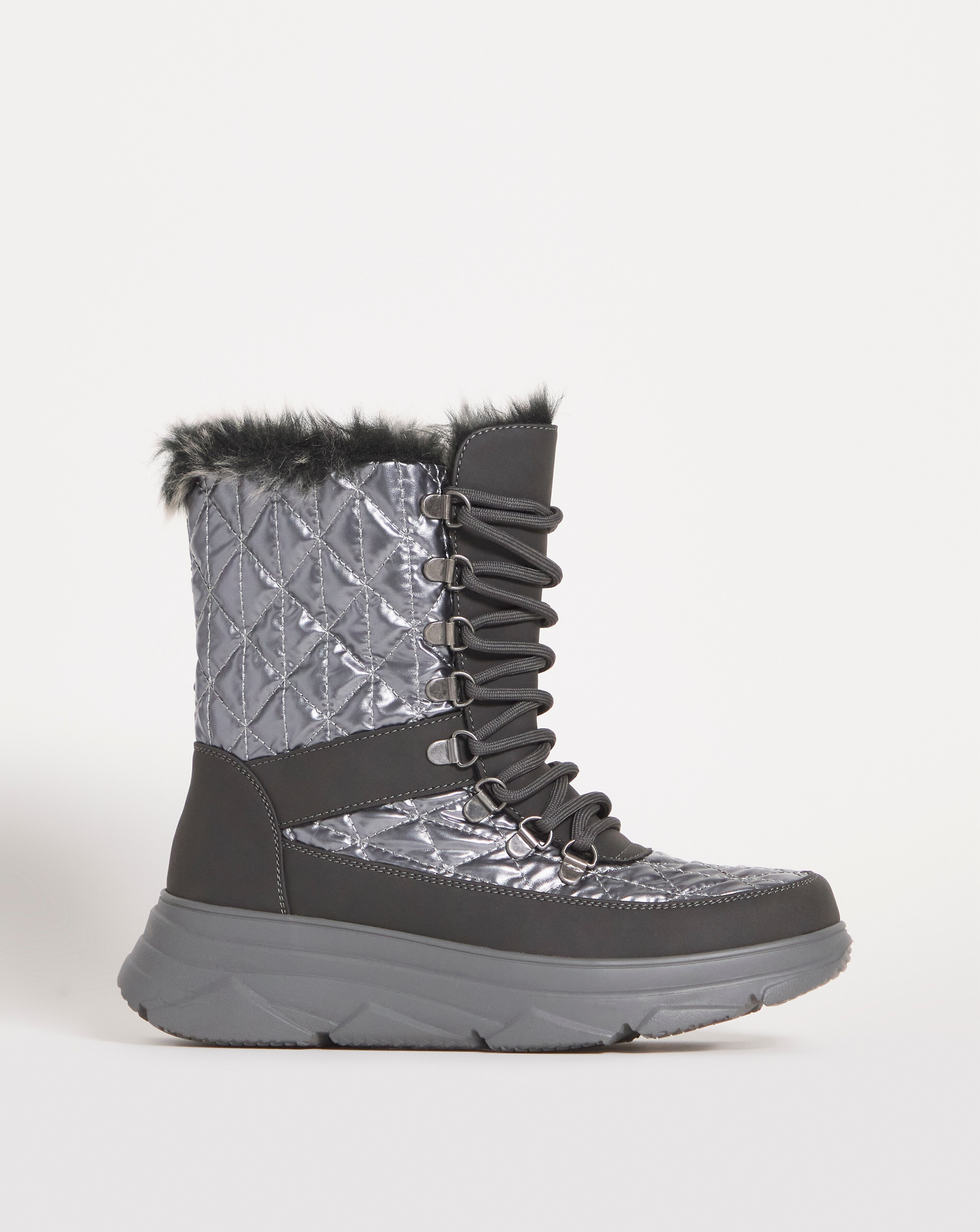 Alaska Lace Up Snow Boots - Wide Fit (E)