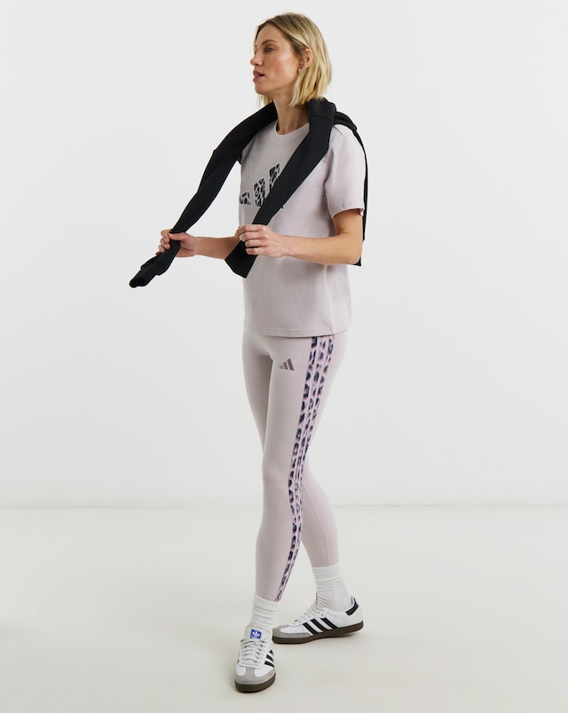 Adidas 3 Stripe Leopard Print Leggings