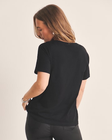 Simply Be Black La Vie Est Belle Pearl Graphic T-Shirt