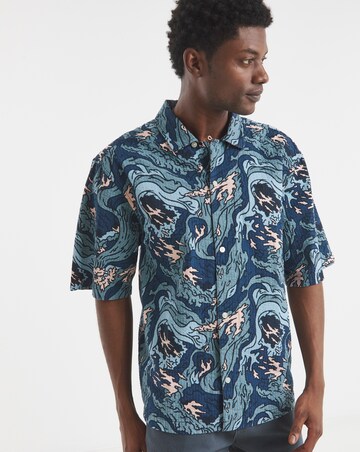 Timberland Seersucker Graphic Resort Shirt - Print