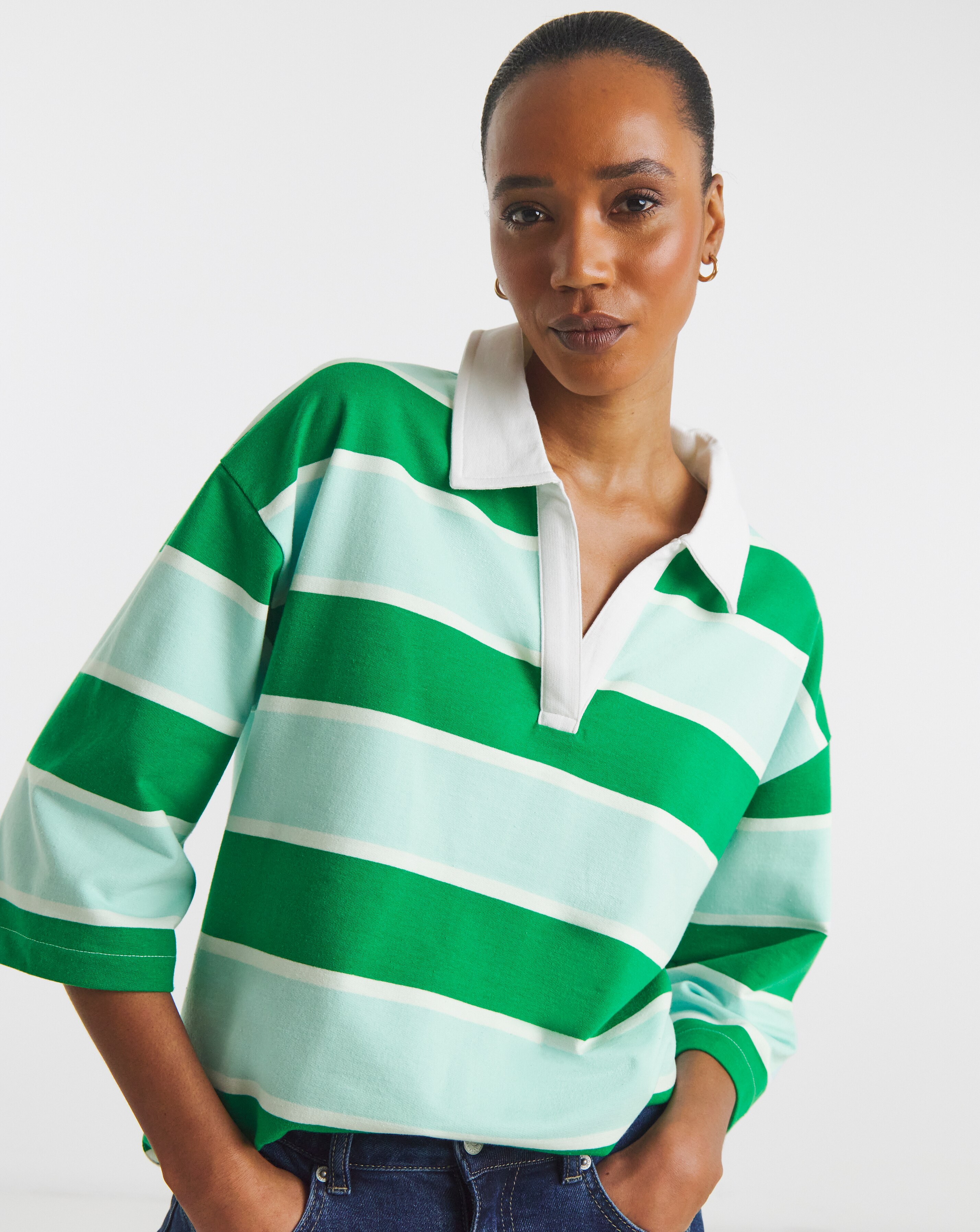 Striped Polo Top | JD Williams