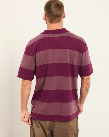 FatFace Ashton SS Stripe Polo (Regular & Tall) - Purple