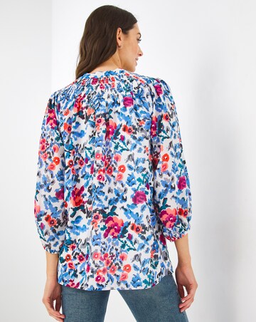 Julipa Ruched Neck Chiffon Blouse