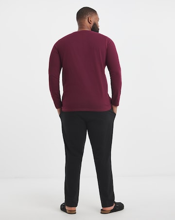 2 Pack Long Sleeve Pyjama Set-Black/Burgundy