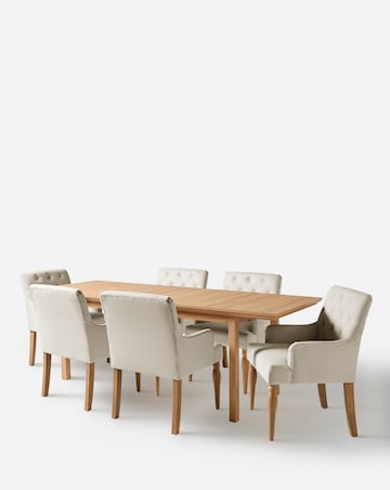Ashford Extendable Dining Table with 6 Mae Chairs